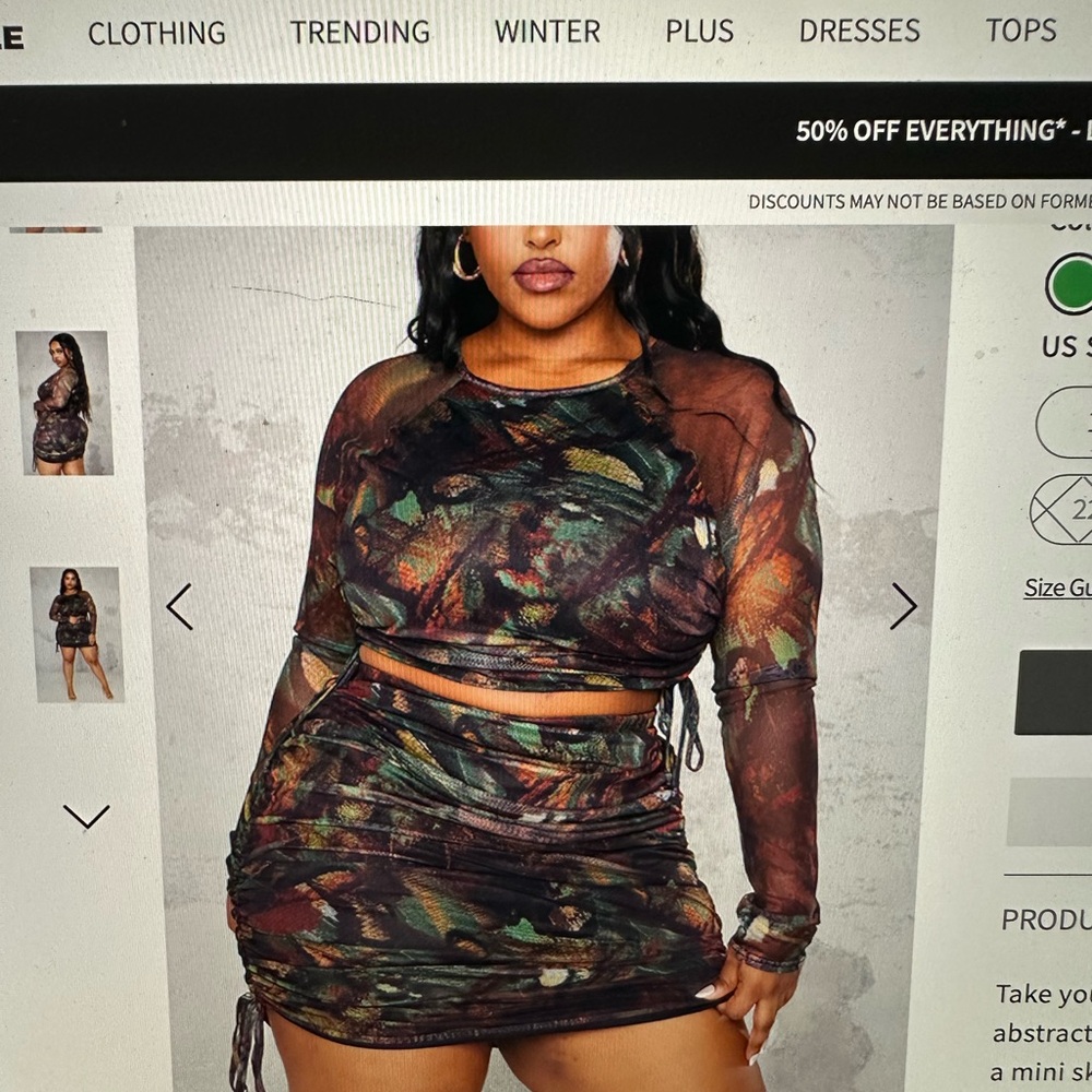 Trendy Abstract Print Two-Piece Set